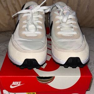 Nike Cream and Black Running Shoes